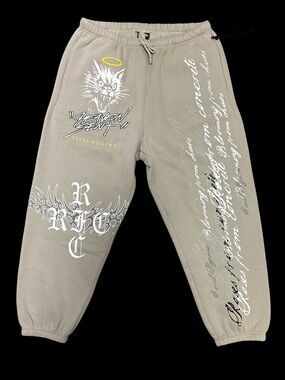 Civil Regime No Mercy Ash Gray Sweatpants Joggers Size: Large NWT oversized